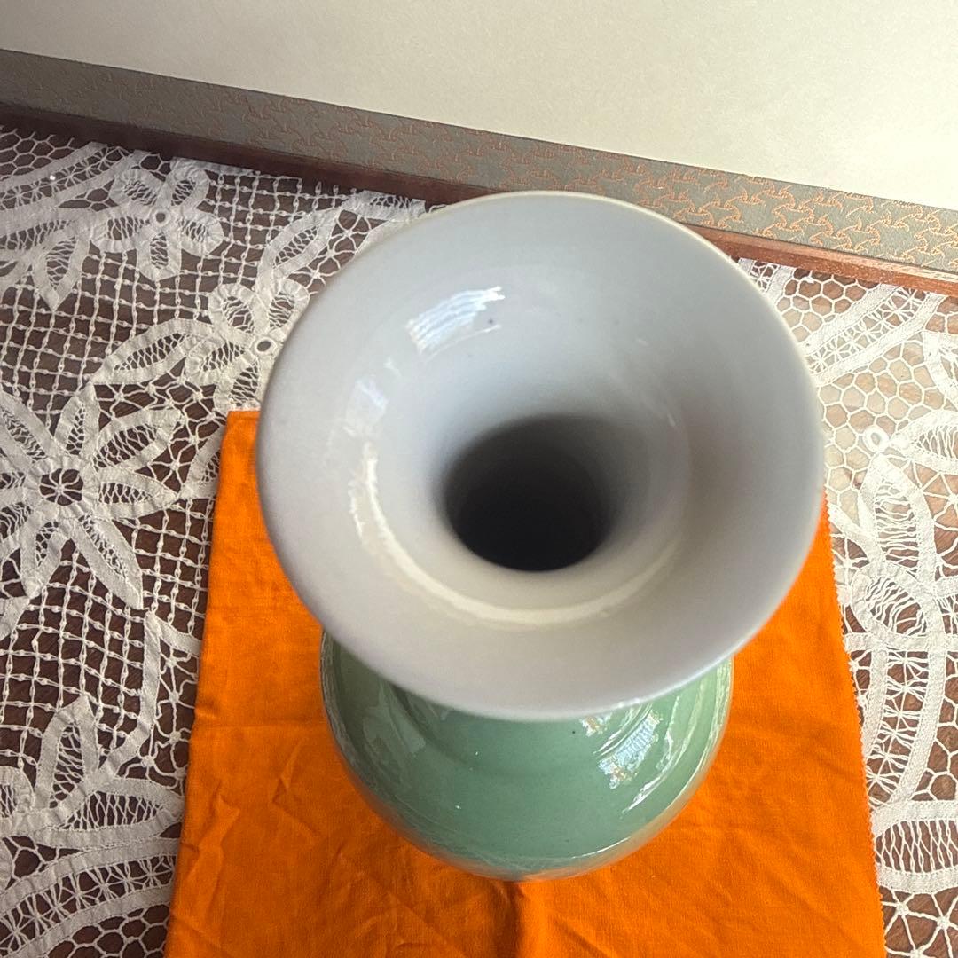 人間国宝吉田美統作　秞裏金彩陶器花瓶　　共箱共布付き