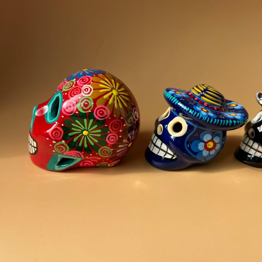 メキシコ　ドクロ　スカル　置物5個セット