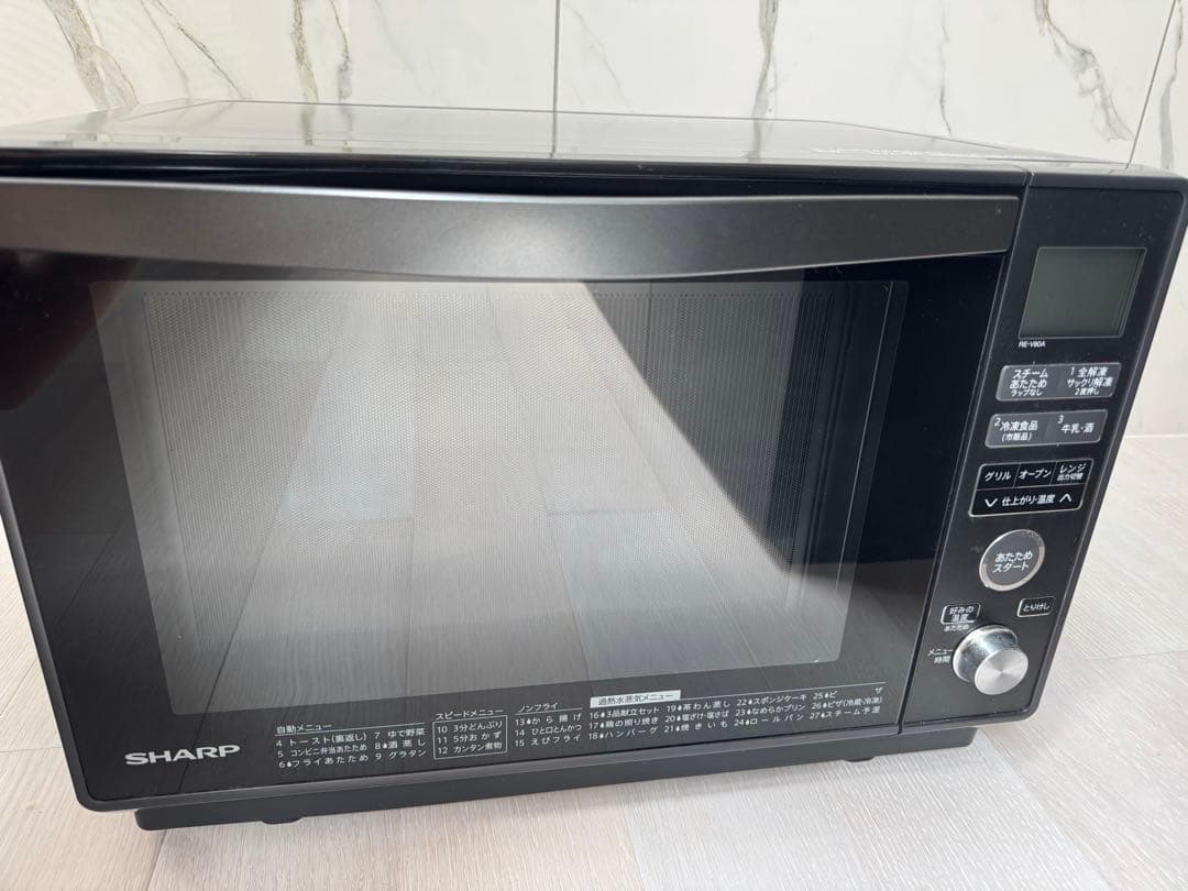SHARP オーブンレンジ RE-V80A-B ブラック 動作確認済み