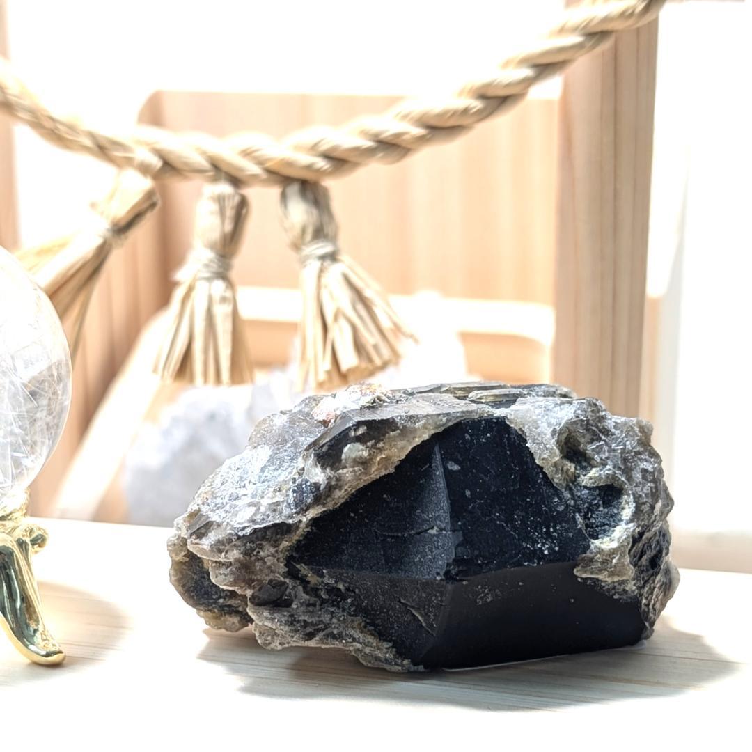 一点物 激レア ドリームモリオン 原石 山東省産 黒水晶 58g お守り効果