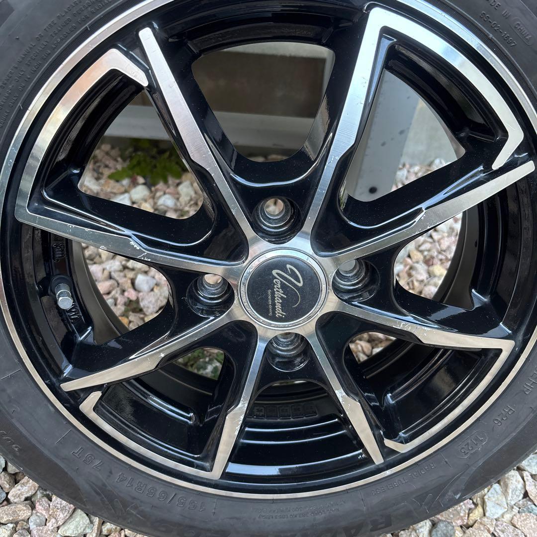 ホイールPW-S8 14x4.5、タイヤ155/65R14 MINERVA