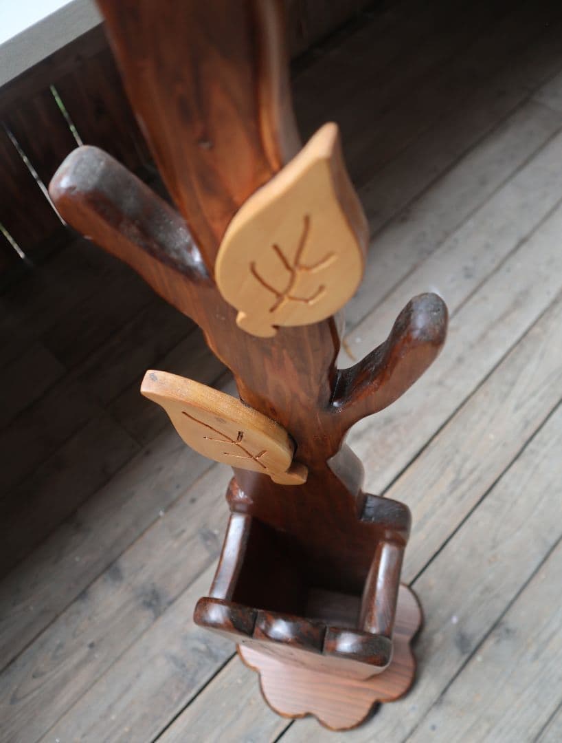 お花と葉っぱの傘立て兼帽子掛け　奈良県　手作り