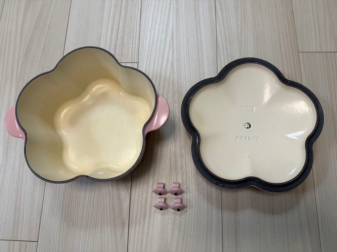 ルクルーゼ　ココットフルール　フレンチローズ ピンク　20cm 鍋