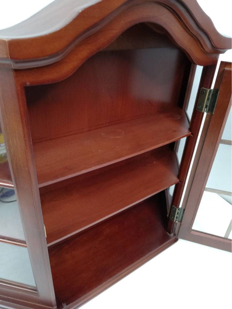 G1748 木製キャビネット 飾り棚 アンティーク 壁掛け コレクションケース