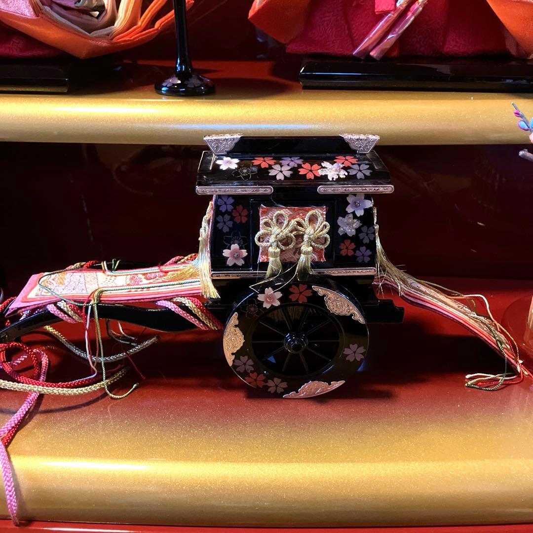 御京雛④平安春峰作　雛人形　三段飾り　お雛様　京都西陣織り　ひな人形3段　桜刺繍