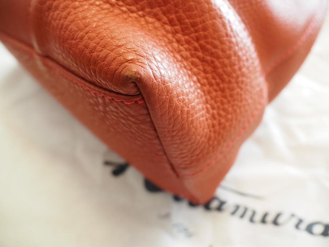 Kitamura／キタムラ トートバッグ／本革ハンドバッグ Y-0532レッド