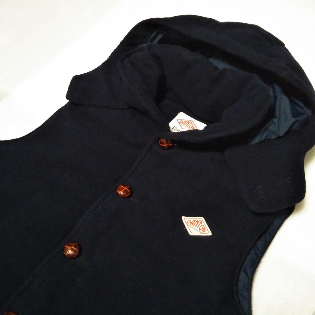 ダントンDANTON　BEAMS　ダウン　ベスト　ウール　別注　紺　42XL