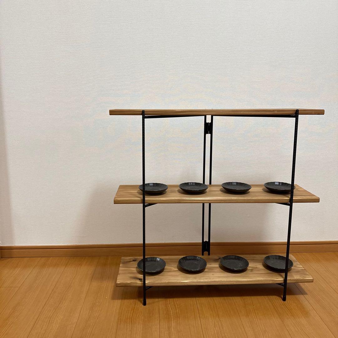 アイアンシェルフ　アイアンラック　折り畳みラック　什器　飾り棚　観葉植物棚