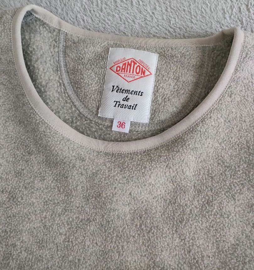 美品　DANTON フリースプルオーバー　ベージュ36