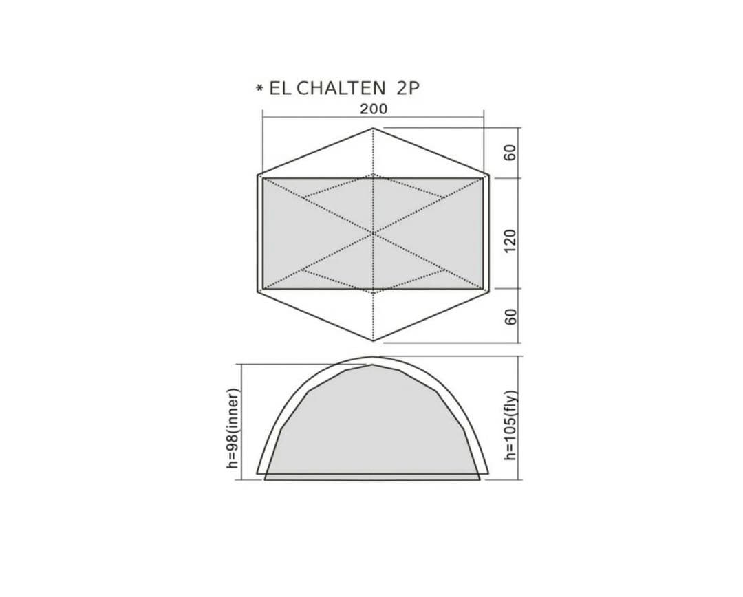 EL CHALTEN 2P テント登山ゼログラムエルチャルテン　フットプリント付