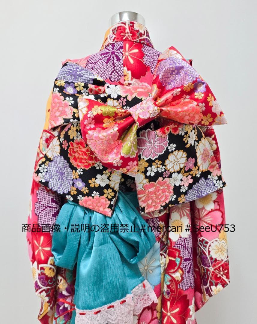 七五三　7歳　ブランド　花うさぎ　着物　セット　女の子 *c32