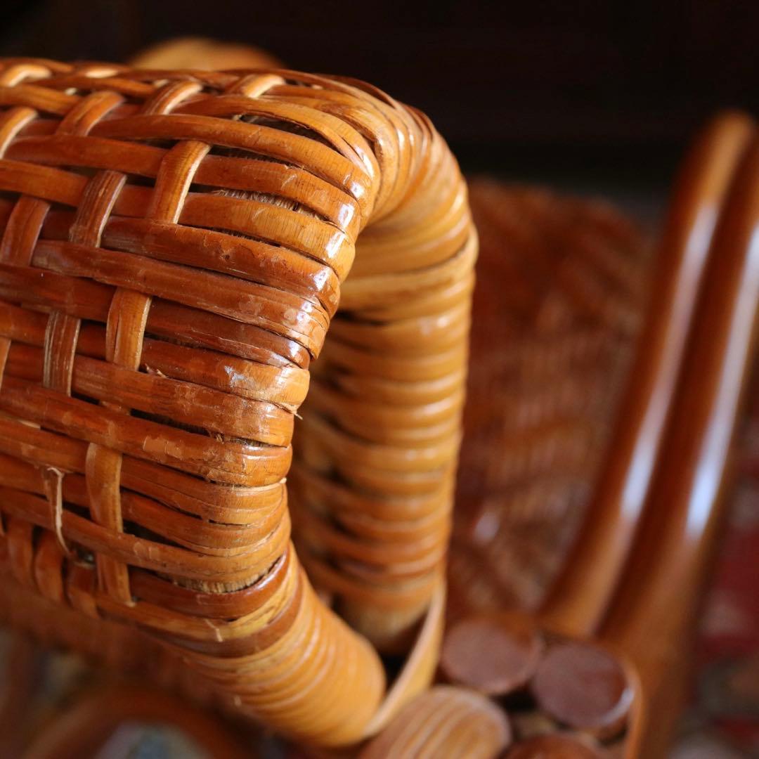 ロッキングチェア　キッズチェア　ラタン　籐