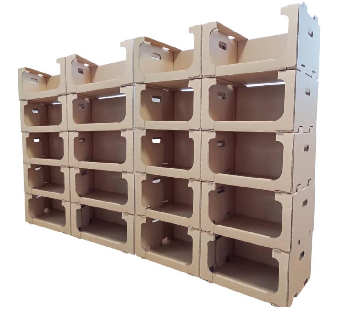 【20枚】ダンボールワン棚 収納ボックス ピッキングボックス スタッキング