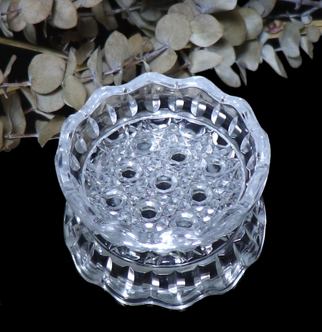 オールド・バカラ 稀少 丸型 切子皿 トレイ ディアマン・ピエーリー 小皿