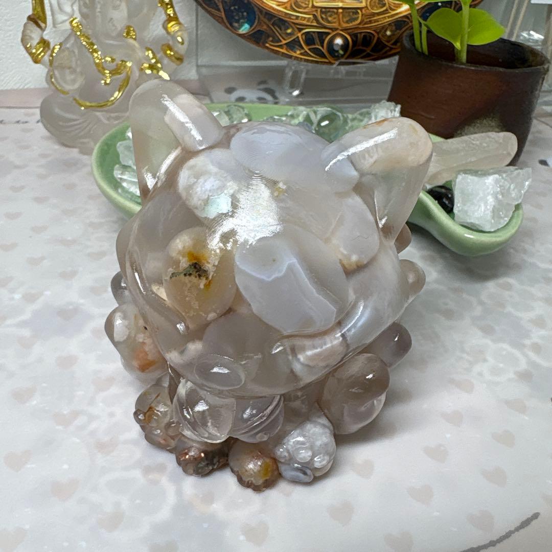 ひまわり様☆専用ページオルゴナイト まん丸の九尾の狐 桜瑪瑙