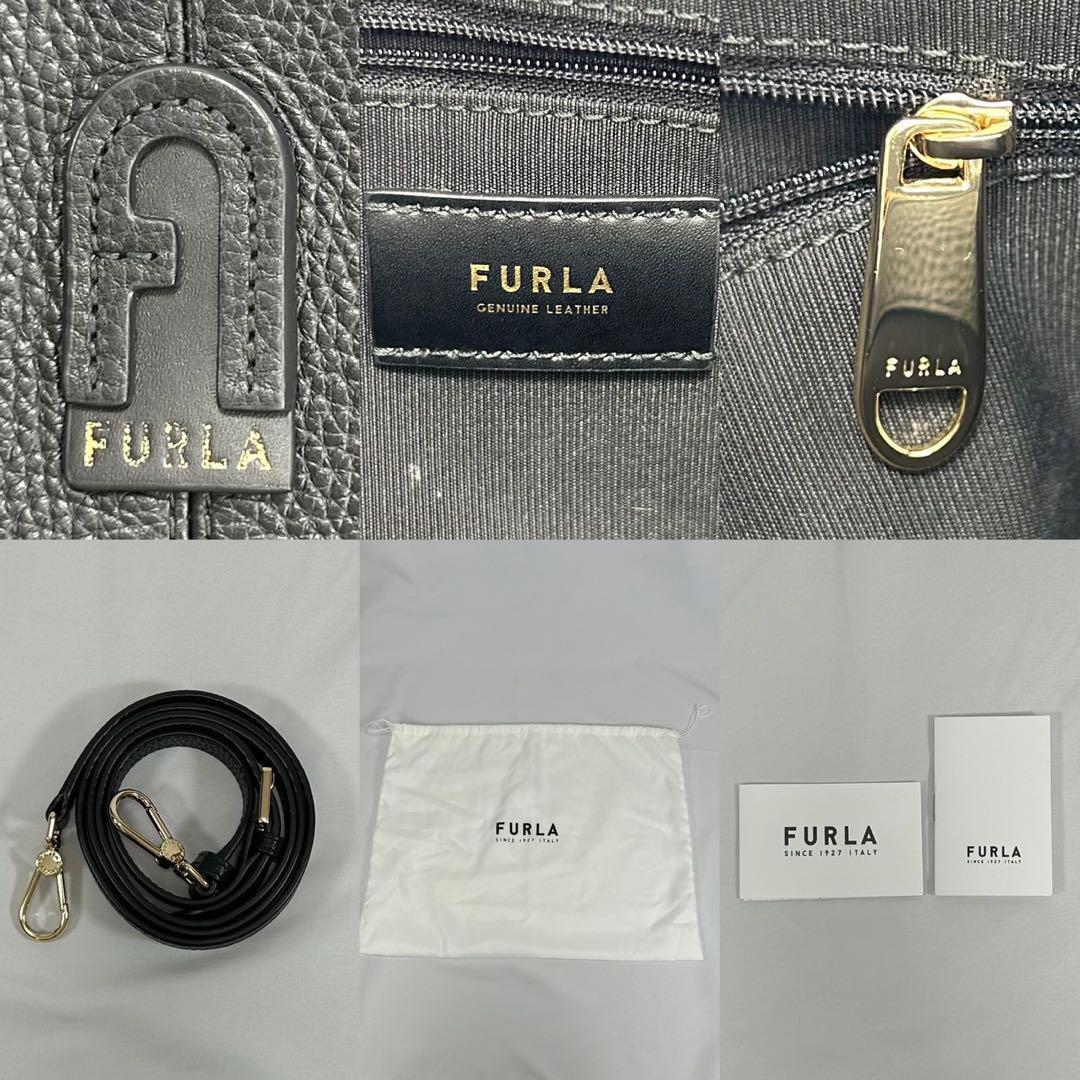 【極美品/付属品完備】フルラ 2way ダフネ ショルダーバッグ レザー 黒