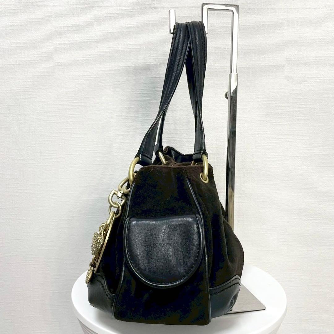 y2k❤️00s JUICY COUTURE テリア ロゴ ベロア ハンドバッグ