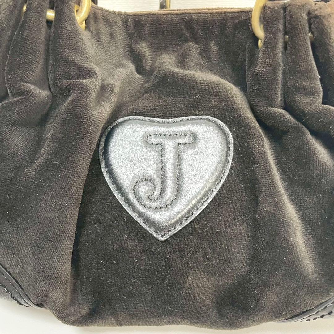 y2k❤️00s JUICY COUTURE テリア ロゴ ベロア ハンドバッグ