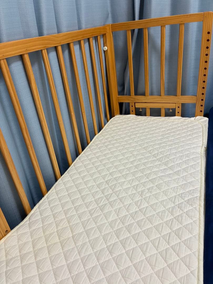 そいねーる + ロング (マットレス付)ナチュラル ベビーベッド　大和屋