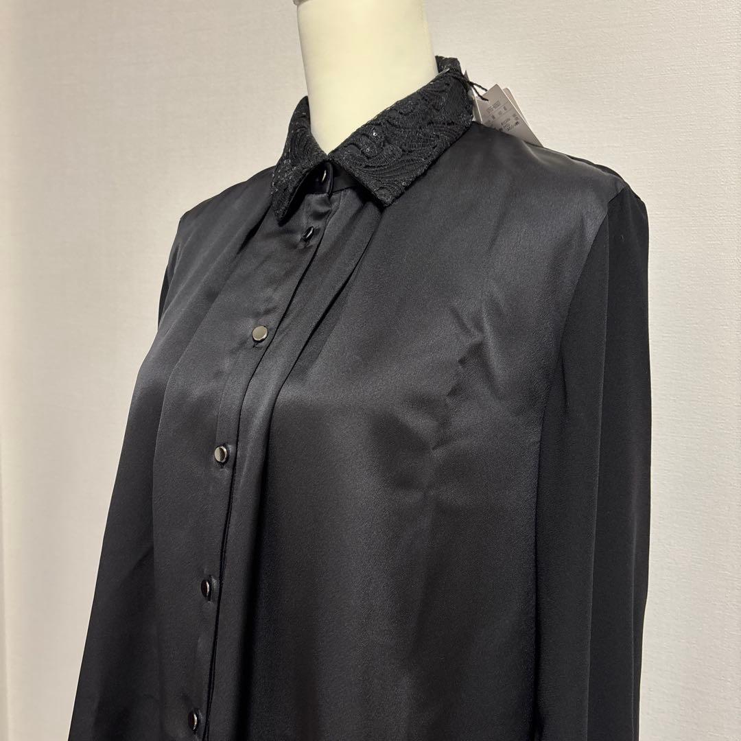 モラビトスペル　黒色ブラウス（襟レース）　タグ付新品未使用　2025冬購入品