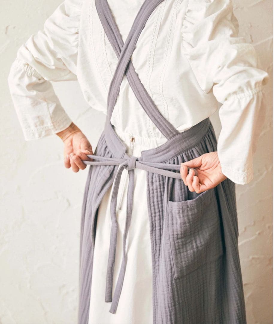 Parsley パセリ 辻希美 プロデュース コットンガーゼエプロン グレー