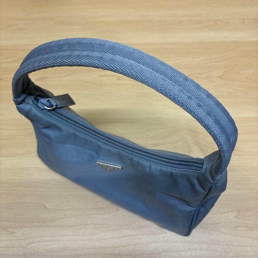 PRADA プラダ　ハンドバッグ　ミニバッグ　ポーチ　ナイロン　ライトブルー系