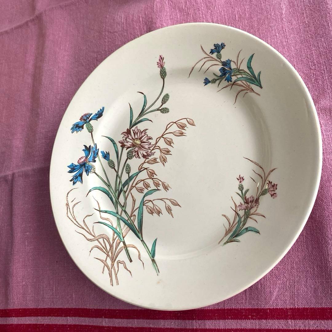 フランスアンティーク　LunevilleリュネヴィルBLEUET　矢車菊皿【B】