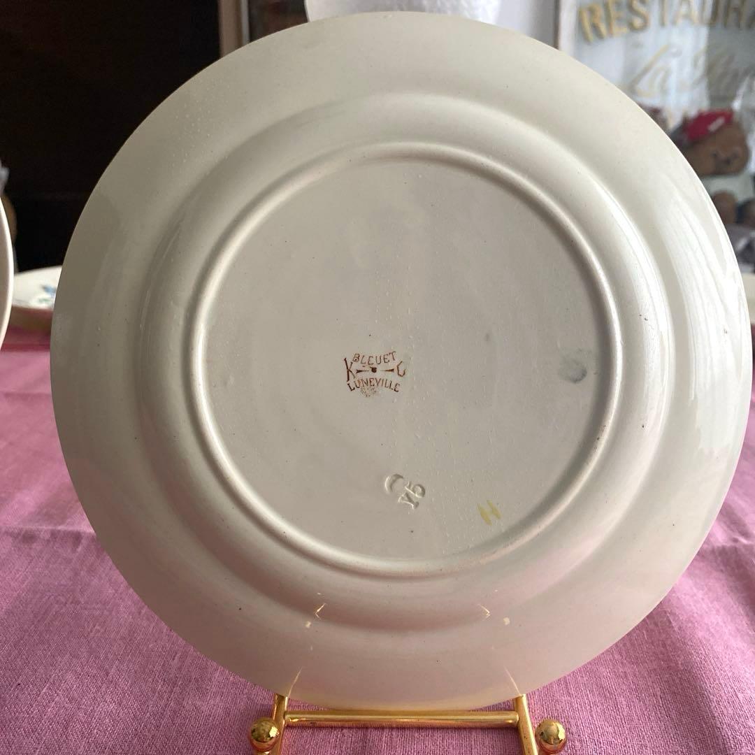 フランスアンティーク　LunevilleリュネヴィルBLEUET　矢車菊皿【B】
