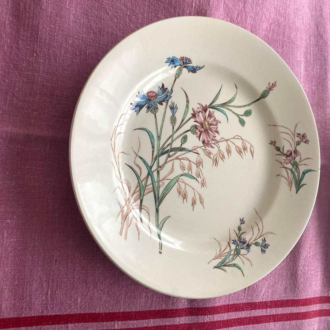 フランスアンティーク　LunevilleリュネヴィルBLEUET　矢車菊皿【B】