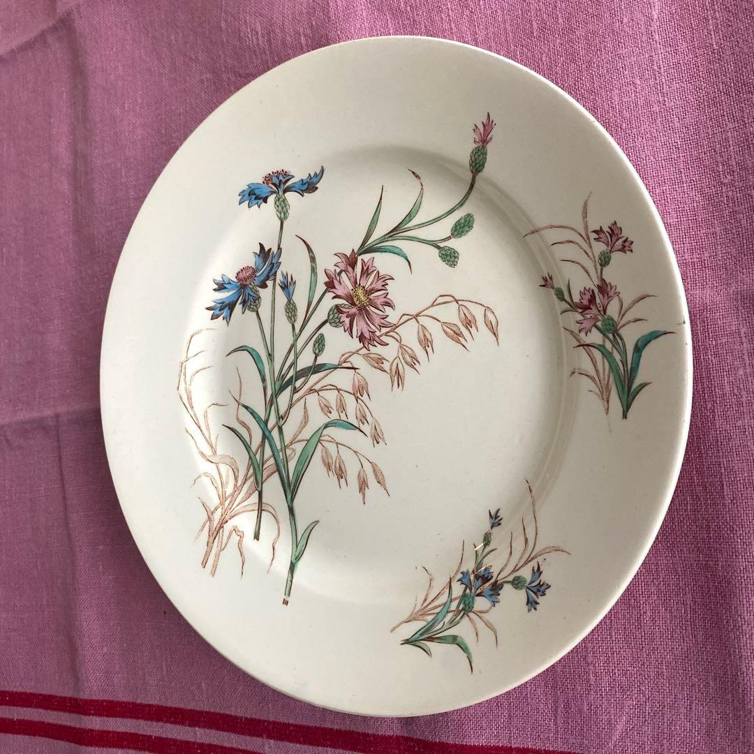 フランスアンティーク　LunevilleリュネヴィルBLEUET　矢車菊皿【B】