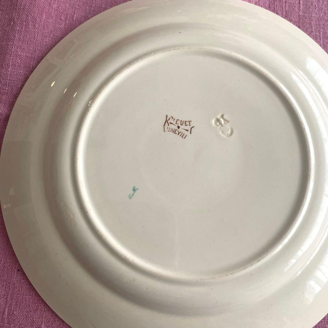 フランスアンティーク　LunevilleリュネヴィルBLEUET　矢車菊皿【B】