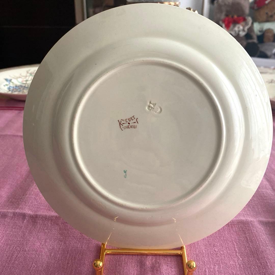 フランスアンティーク　LunevilleリュネヴィルBLEUET　矢車菊皿【B】