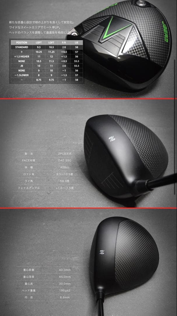 JBEAM ZY‑SPEED D 10.5° ヘッドのみ