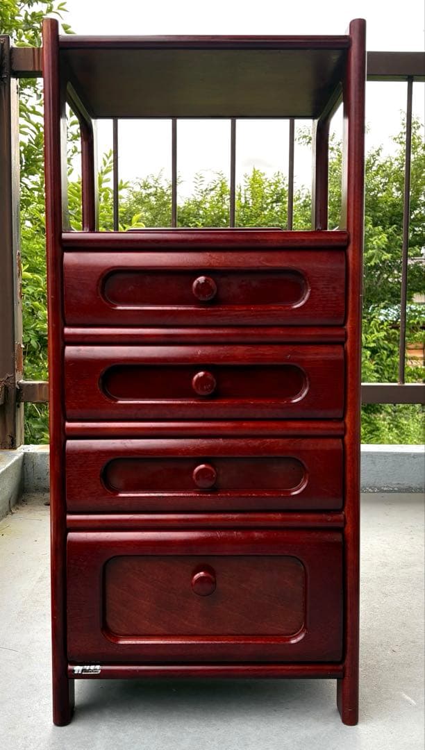 【送料込み】old Karimoku 電話台 引き出し4杯 木製