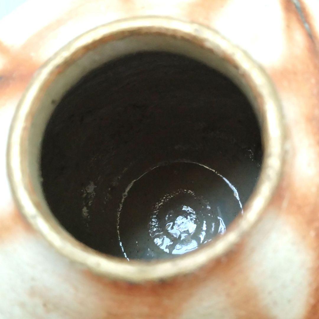 備前焼 緋襷 ヒダスキ 花器 壺型 たち吉 謹製 フラワーベース 花瓶 花入