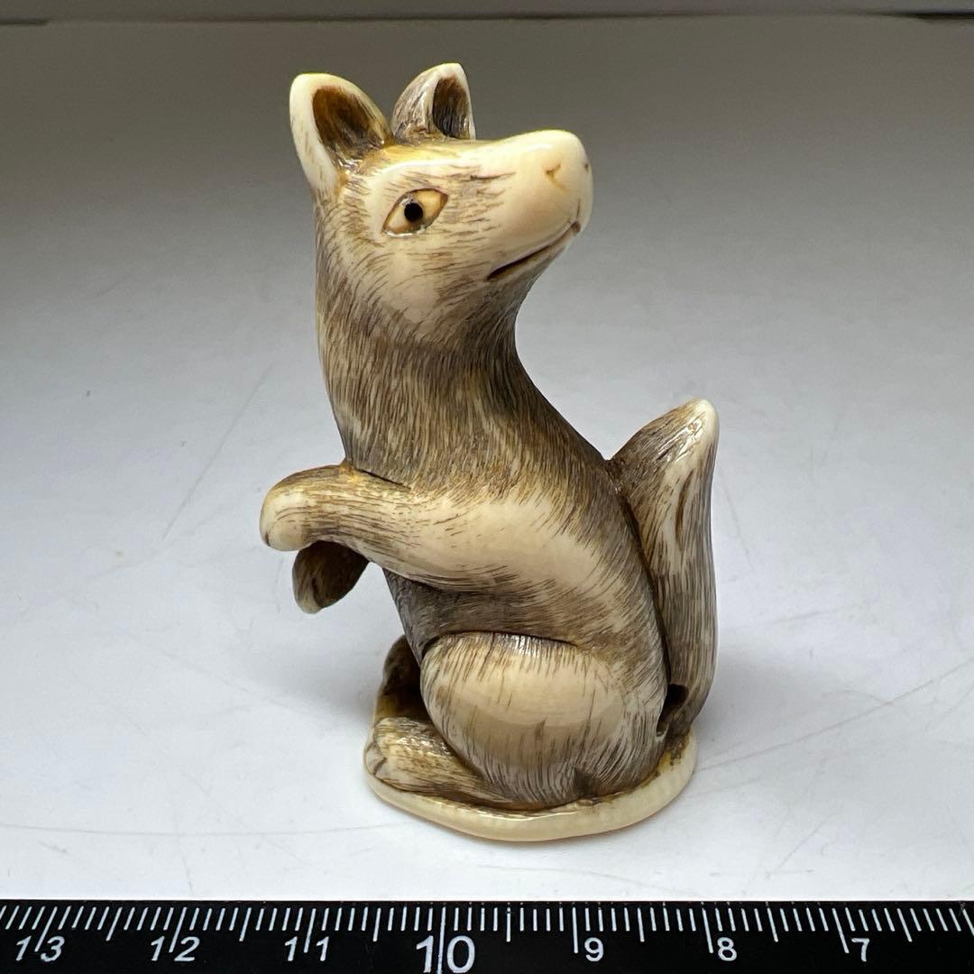 友光在銘　極上大振キツネ根付　31g 東Y8-0204☆2Fトコサ