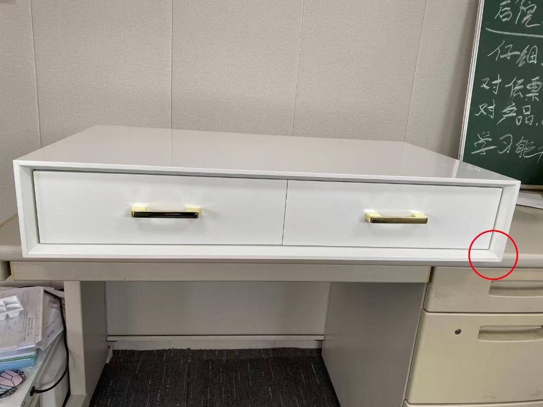 ホワイト 木製 ドレッサー デスクのみ訳あり品　写真をご確認J206-80-05