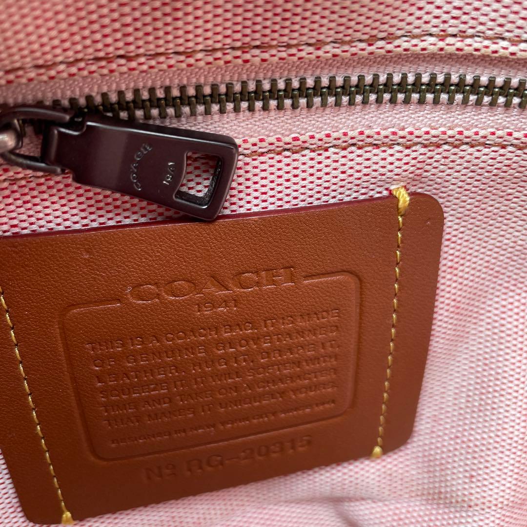 COACH バーガンディ レザー ハンドバッグ