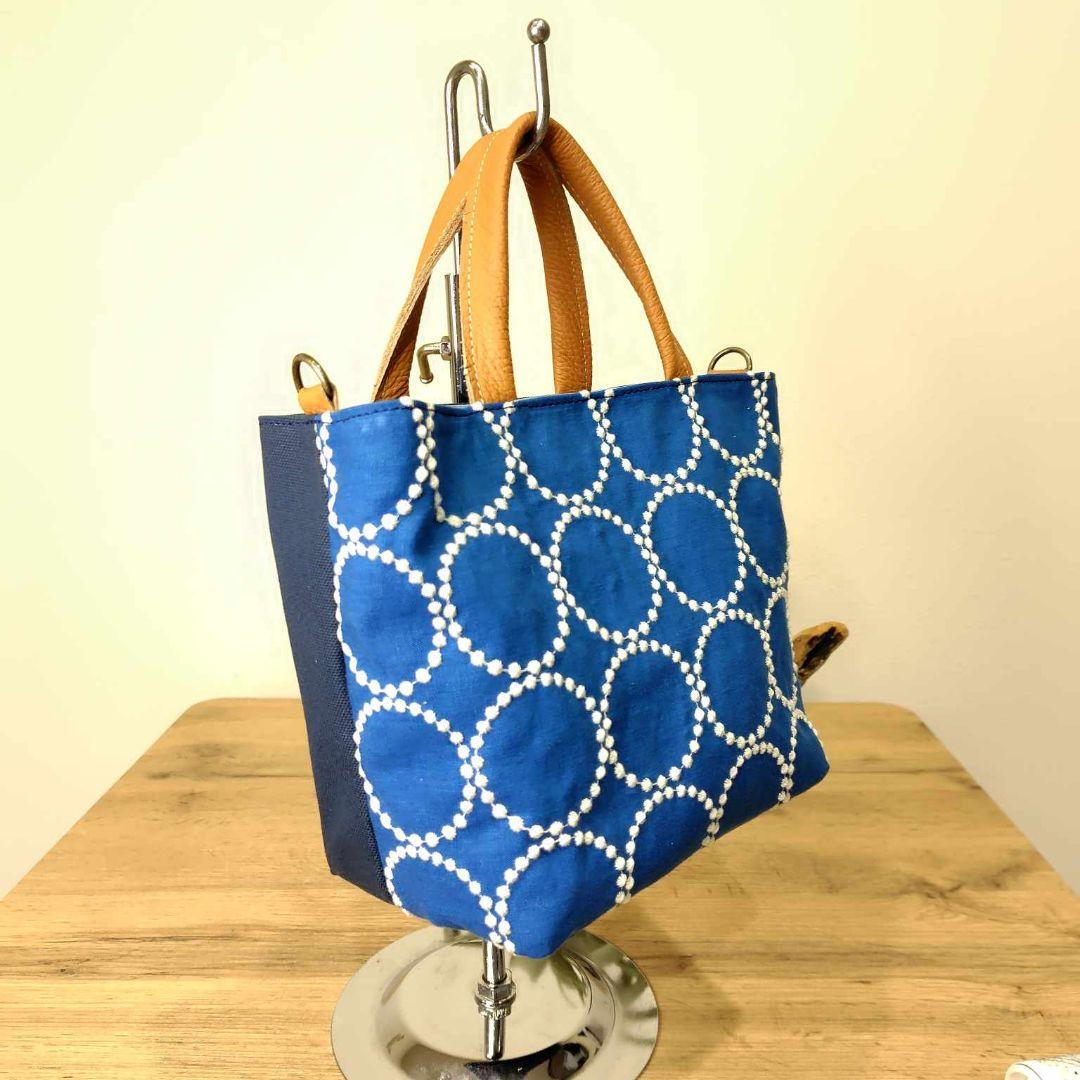 ミナペルホネン /2025tambourineタンバリンブルーしきりトートSサイ