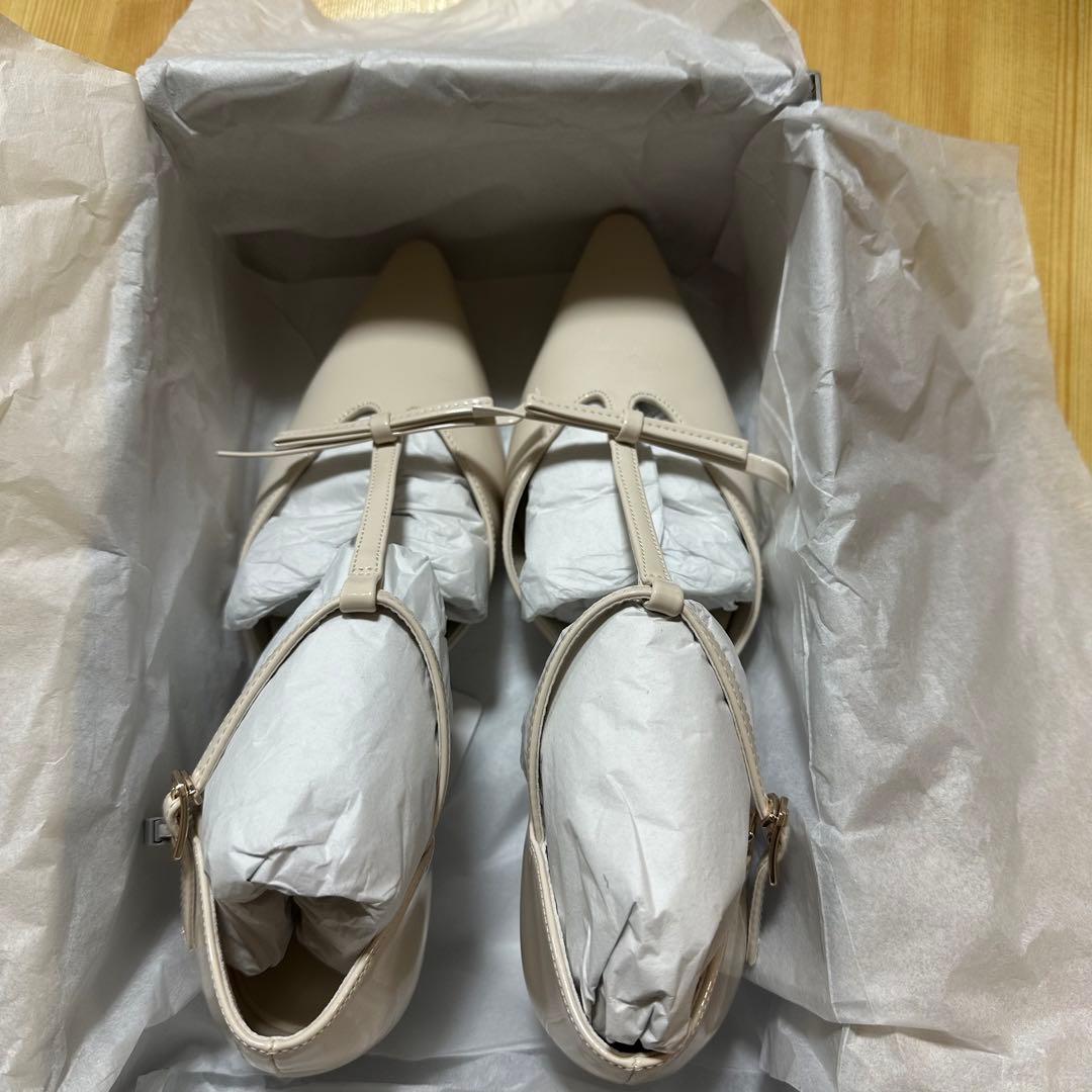 SNIDEL Tストラップリボンパンプス　シューズ