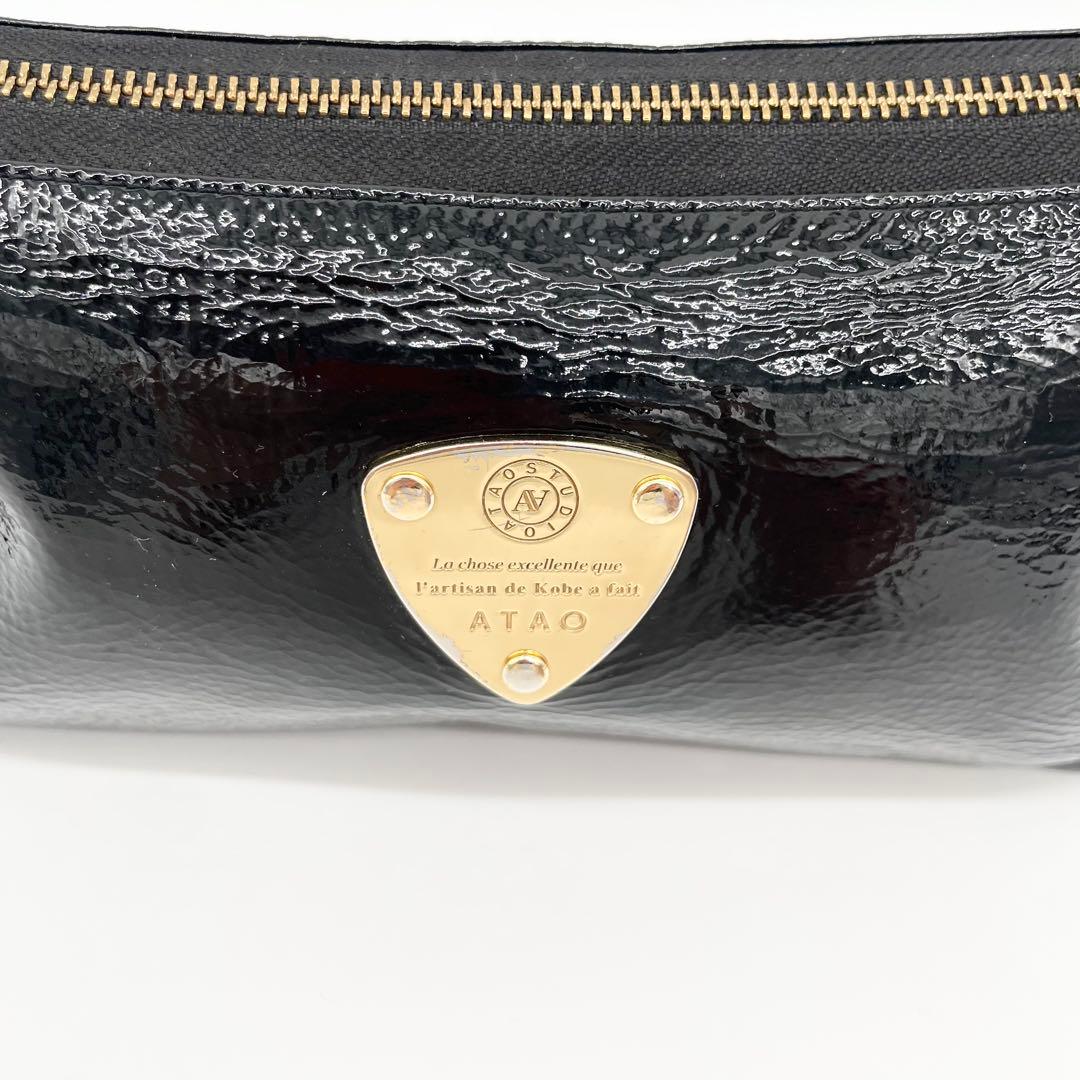 ATAO アタオ　ブーブー　ショルダーバッグ　エナメル　タッセル　ブラック