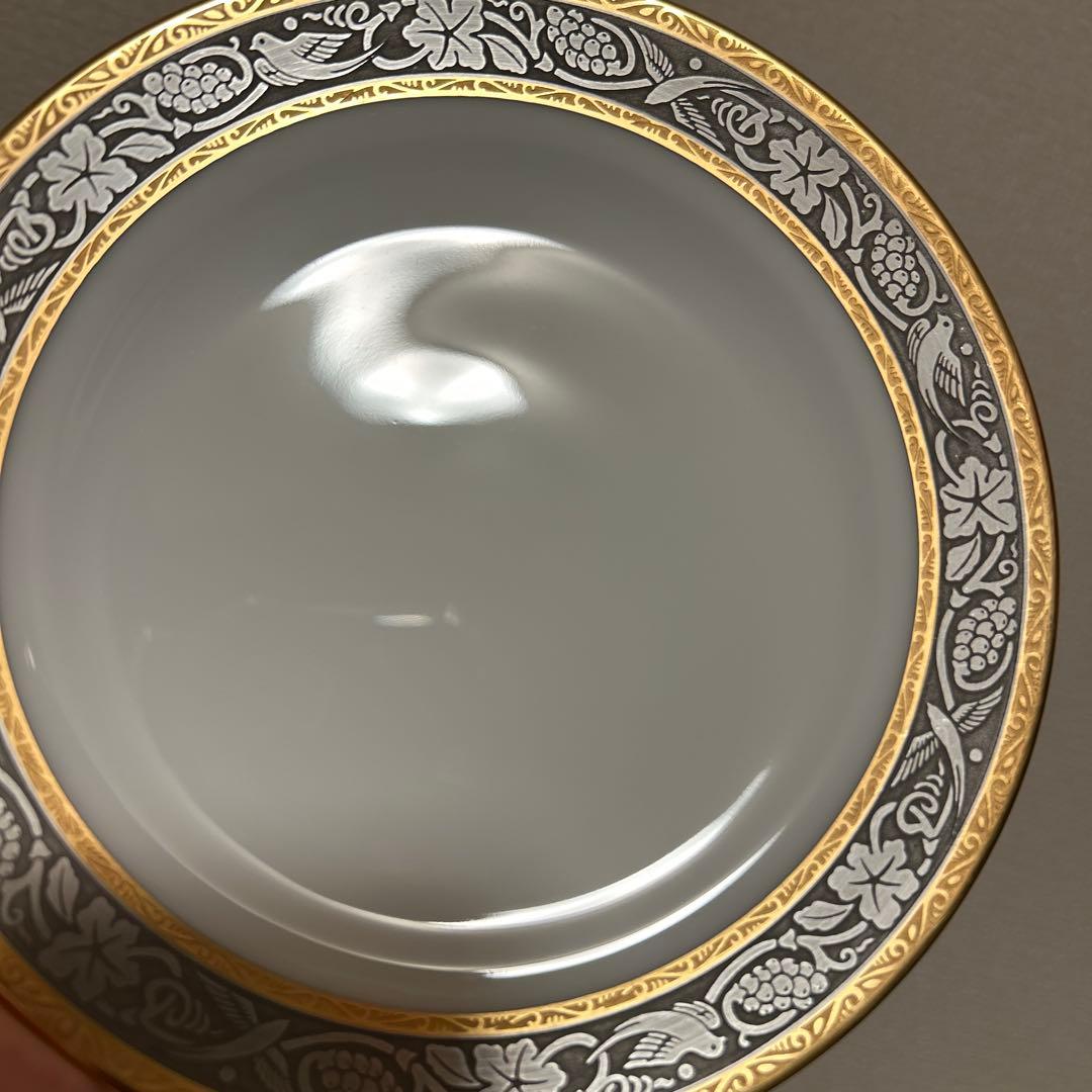 大倉陶園　白金金蝕唐草葡萄　デザートプレート　16.8cm