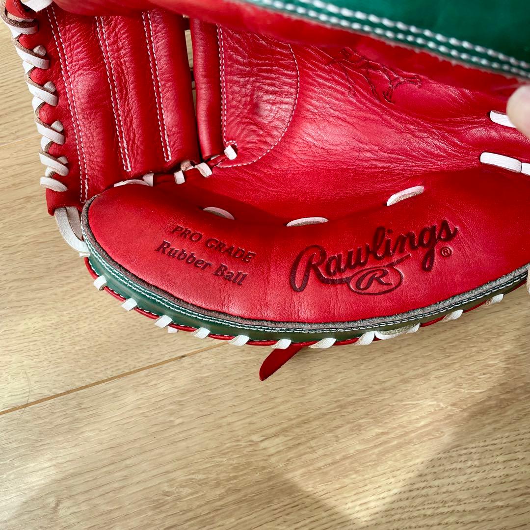 Rawlings ローリングス 軟式 キャッチャーミット　赤　緑