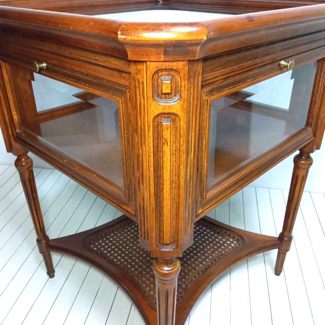 【美品】クラシック　アンティーク　キュリオケース　5面ガラス