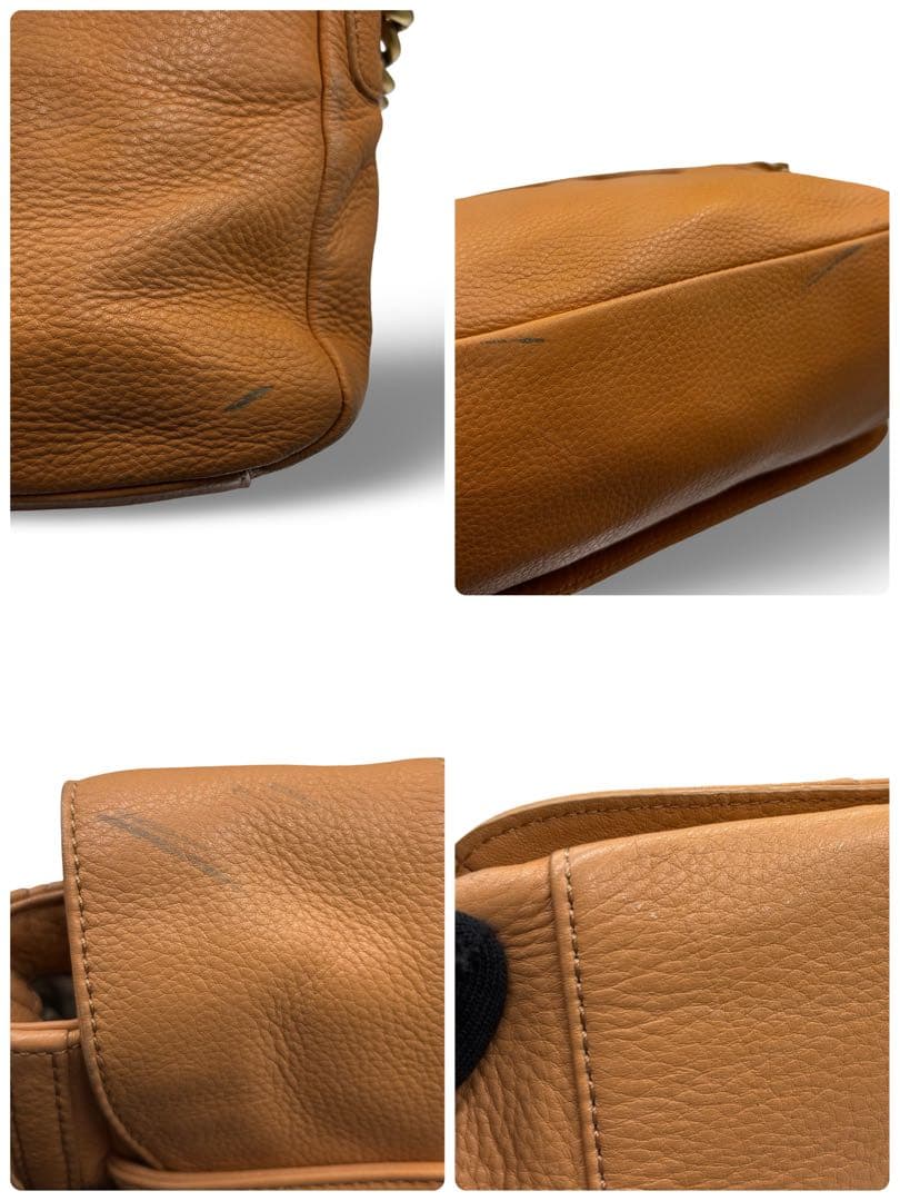 【良品】トリーバーチ　チェーンショルダーバッグ　レザー　ロゴ金具　肩掛け　大容量