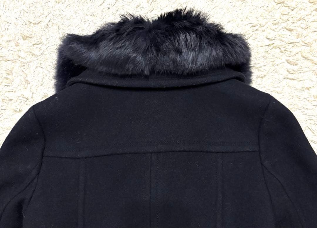 ブルーレーベル　ウール コート　ファー　ロゴボタン　ファインメルトンミドルコート