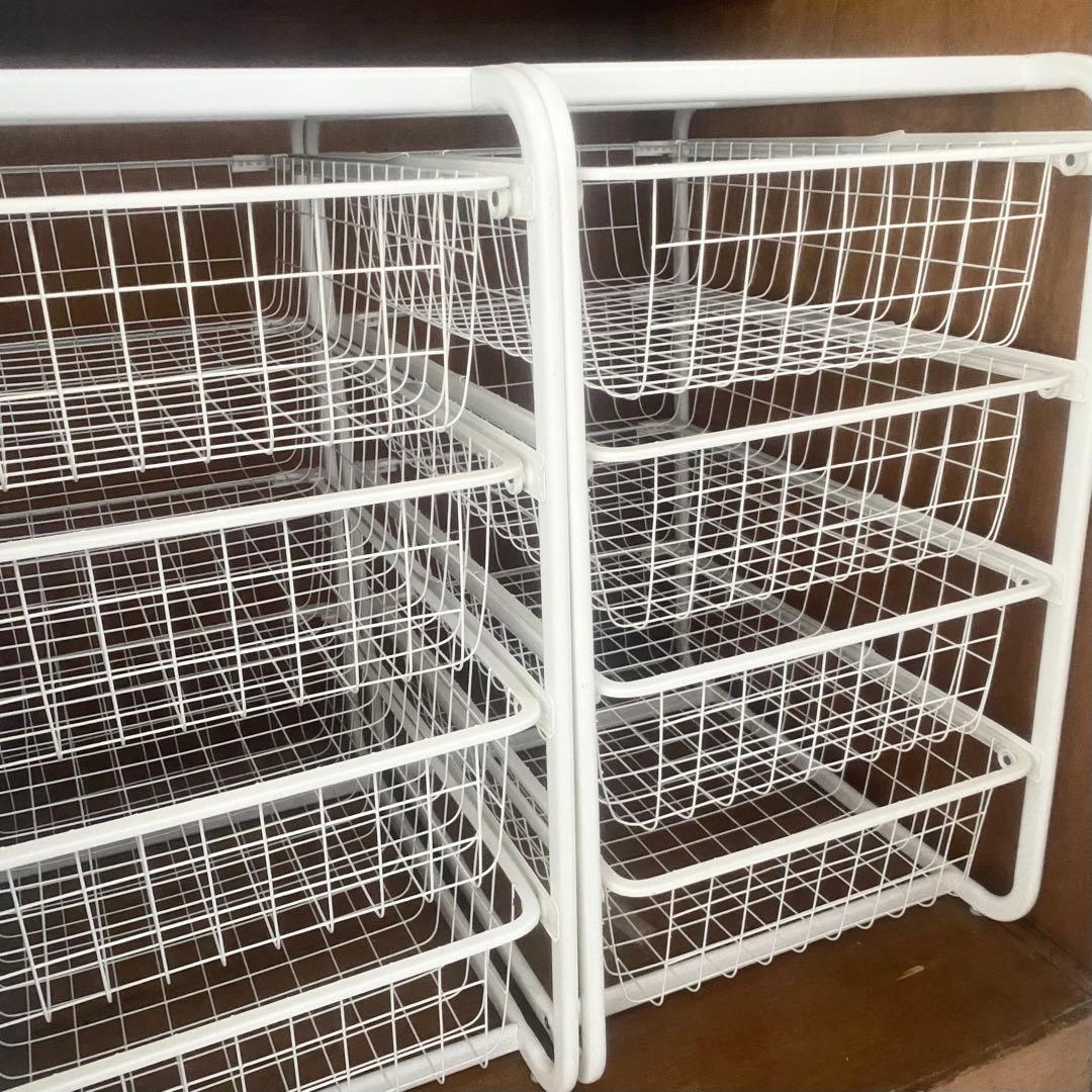 IKEA ホワイト スチール メタルラック 4段　2個