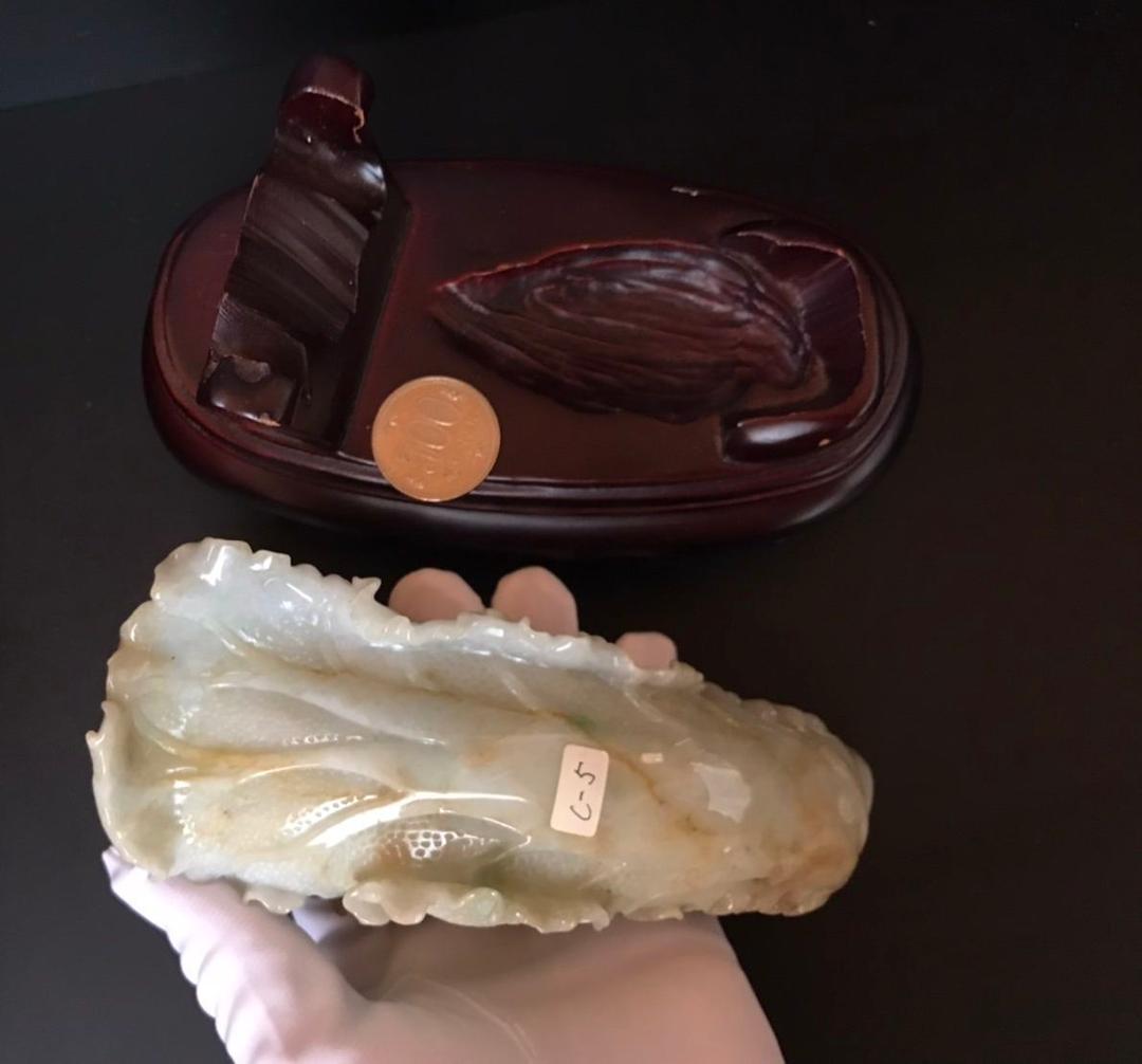 ★超高級一点物★【天然石 翡玉白菜】本翡翠 (台付)    パワーストーン