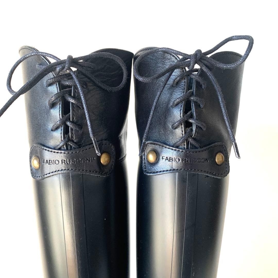 [美品]レインブーツ　FABIO RUSCONI [38] レザー　イタリア製