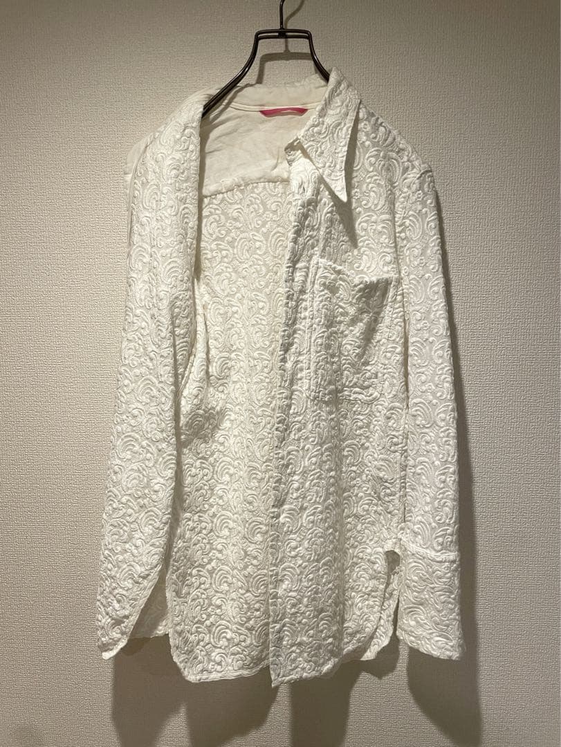 Y's Yohji Yamamoto スタンプワーク ペイズリー レース シャツ